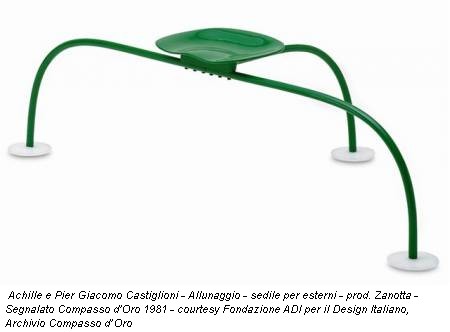Achille e Pier Giacomo Castiglioni - Allunaggio - sedile per esterni - prod. Zanotta - Segnalato Compasso d'Oro 1981 - courtesy Fondazione ADI per il Design Italiano, Archivio Compasso d’Oro