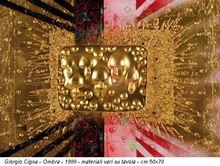 Giorgio Cigna - Ombra - 1999 - materiali vari su tavola - cm 50x70