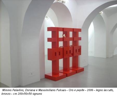 Mimmo Paladino, Doriana e Massimiliano Fuksas - Oro e pepite - 2006 - legno laccato, bronzo - cm 200x50x50 ognuno