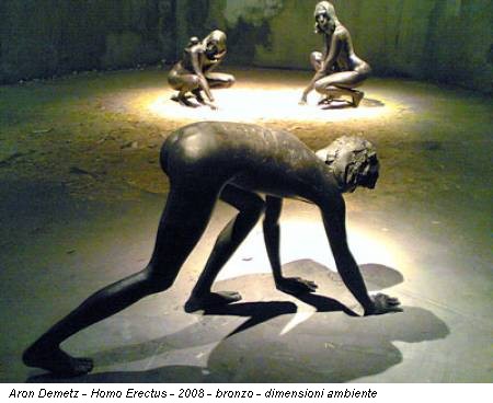 Aron Demetz - Homo Erectus - 2008 - bronzo - dimensioni ambiente