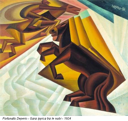 Fortunato Depero - Gara ippica tra le nubi - 1924