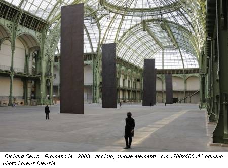 Richard Serra - Promenade - 2008 - acciaio, cinque elementi - cm 1700x400x13 ognuno - photo Lorenz Kienzle