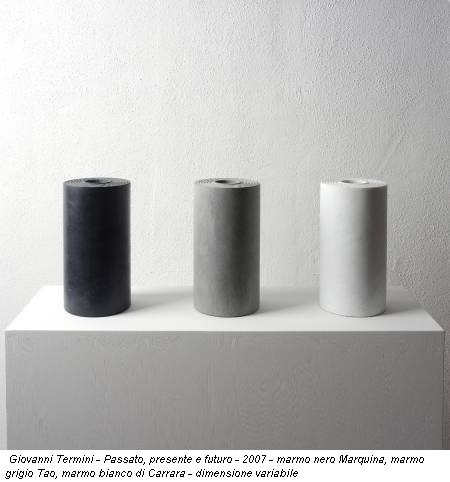 Giovanni Termini - Passato, presente e futuro - 2007 - marmo nero Marquina, marmo grigio Tao, marmo bianco di Carrara - dimensione variabile