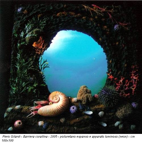 Piero Gilardi - Barriera corallina - 2005 - poliuretano espanso e apparato luminoso (neon) - cm 100x100