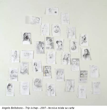 Angelo Bellobono - Trip is trap - 2007 - tecnica mista su carta