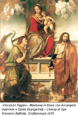 Vincenzo Pagani - Madonna in trono con Arcangelo Gabriele e Santo Evangelista - Chiesa di San Giovanni Battista, Grottammare (AP)
