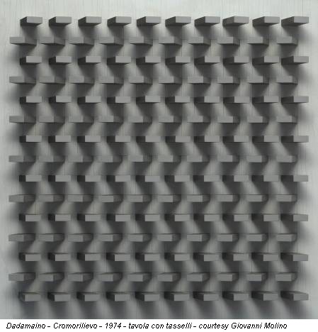 Dadamaino - Cromorilievo - 1974 - tavola con tasselli - courtesy Giovanni Molino