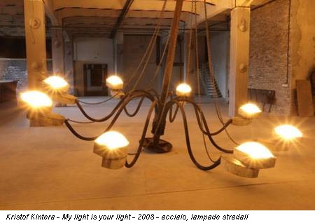 Kristof Kintera - My light is your light - 2008 - acciaio, lampade stradali