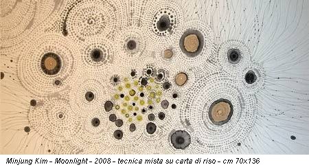 Minjung Kim - Moonlight - 2008 - tecnica mista su carta di riso - cm 70x136