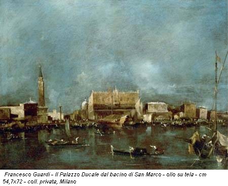 Francesco Guardi - Il Palazzo Ducale dal bacino di San Marco - olio su tela - cm 54,7x72 - coll. privata, Milano