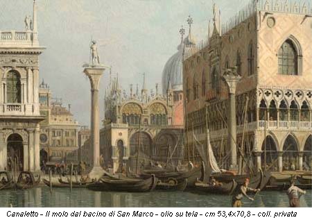 Canaletto - Il molo dal bacino di San Marco - olio su tela - cm 53,4x70,8 - coll. privata
