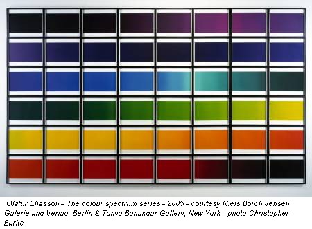 Olafur Eliasson - The colour spectrum series - 2005 - courtesy Niels Borch Jensen Galerie und Verlag, Berlin & Tanya Bonakdar Gallery, New York - photo Christopher Burke