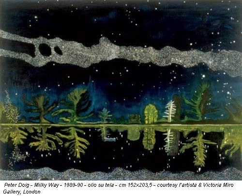 Peter Doig - Milky Way - 1989-90 - olio su tela - cm 152x203,5 - courtesy l’artista & Victoria Miro Gallery, London