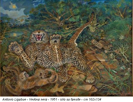 Antonio Ligabue - Vedova nera - 1951 - olio su faesite - cm 102x134