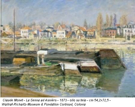 Claude Monet - La Senna ad Asnièrs - 1873 - olio su tela - cm 54,2x72,5 - Wallraf-Richartz-Museum & Fondation Corboud, Colonia