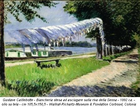 Gustave Caillebotte - Biancheria stesa ad asciugare sulla riva della Senna - 1892 ca. - olio su tela - cm 105,5x150,5 - Wallraf-Richartz-Museum & Fondation Corboud, Colonia