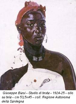Giuseppe Biasi - Studio di testa - 1924-25 - olio su tela - cm 53,5x45 - coll. Regione Autonoma della Sardegna