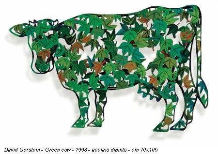 David Gerstein - Green cow - 1998 - acciaio dipinto - cm 70x105