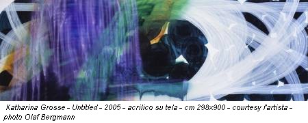 Katharina Grosse - Untitled - 2005 - acrilico su tela - cm 298x900 - courtesy l'artista - photo Olaf Bergmann