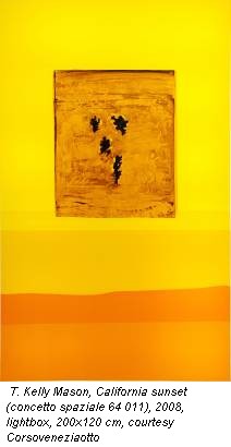 T. Kelly Mason, California sunset (concetto spaziale 64 011), 2008, lightbox, 200x120 cm, courtesy Corsoveneziaotto