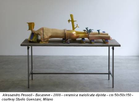 Alessandro Pessoli - Bucaneve - 2008 - ceramica maiolicata dipinta - cm 50x50x150 - courtesy Studio Guenzani, Milano