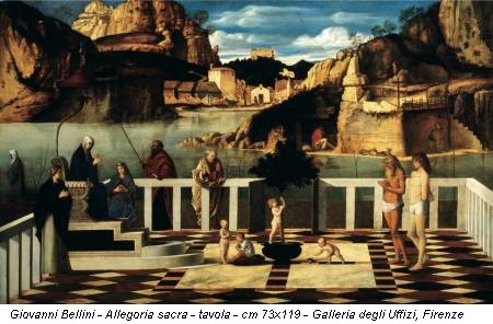 Giovanni Bellini - Allegoria sacra - tavola - cm 73x119 - Galleria degli Uffizi, Firenze