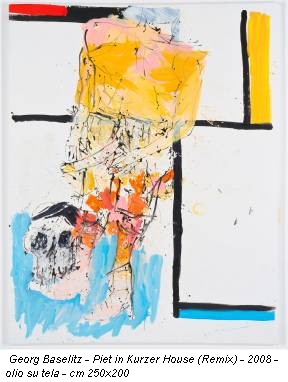 Georg Baselitz - Piet in Kurzer House (Remix) - 2008 - olio su tela - cm 250x200