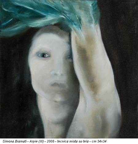 Simona Bramati - Arpie (III) - 2008 - tecnica mista su tela - cm 34x34