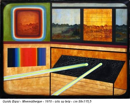 Guido Biasi - Mnemotheque - 1970 - olio su tela - cm 89x115,5