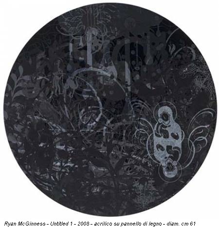 Ryan McGinness - Untitled 1 - 2008 - acrilico su pannello di legno - diam. cm 61