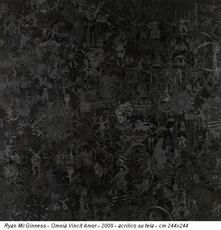 Ryan McGinness - Omnia Vincit Amor - 2008 - acrilico su tela - cm 244x244