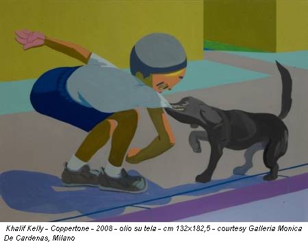 Khalif Kelly - Coppertone - 2008 - olio su tela - cm 132x182,5 - courtesy Galleria Monica De Cardenas, Milano