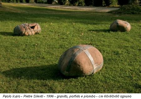 Paolo Icaro - Pietre Silenti - 1996 - granito, porfido e piombo - cm 60x60x60 ognuno