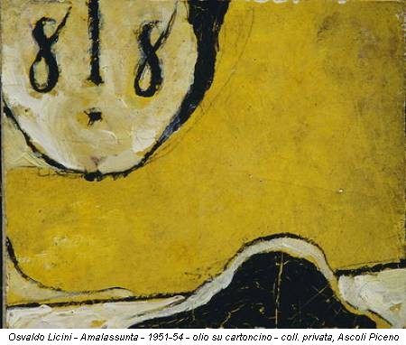 Osvaldo Licini - Amalassunta - 1951-54 - olio su cartoncino - coll. privata, Ascoli Piceno