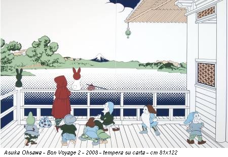 Asuka Ohsawa - Bon Voyage 2 - 2008 - tempera su carta - cm 81x122