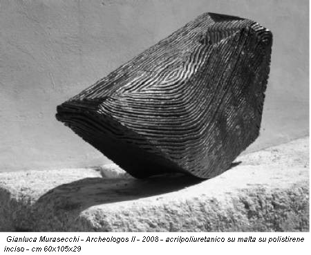 Gianluca Murasecchi - Archeologos II - 2008 - acrilpoliuretanico su malta su polistirene inciso - cm 60x105x29