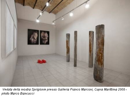 Veduta della mostra Sprigionie presso Galleria Franco Marconi, Cupra Marittima 2008 - photo Marco Biancucci