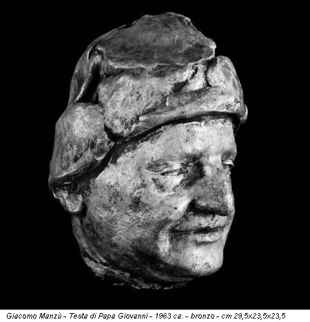 Giacomo Manzù - Testa di Papa Giovanni - 1963 ca. - bronzo - cm 29,5x23,5x23,5