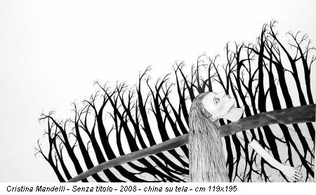 Cristina Mandelli - Senza titolo - 2008 - china su tela - cm 119x195