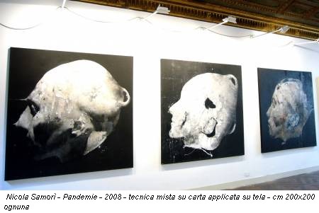 Nicola Samorì - Pandemie - 2008 - tecnica mista su carta applicata su tela - cm 200x200 ognuna