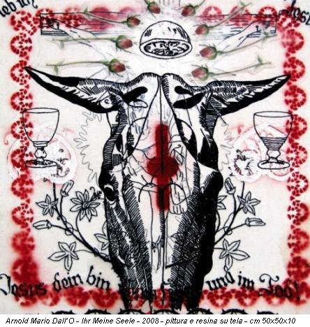Arnold Mario Dall’O - Ihr Meine Seele - 2008 - pittura e resina su tela - cm 50x50x10