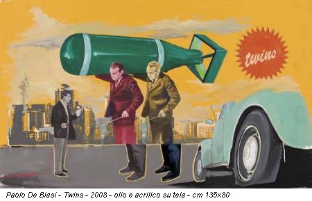 Paolo De Biasi - Twins - 2008 - olio e acrilico su tela - cm 135x80