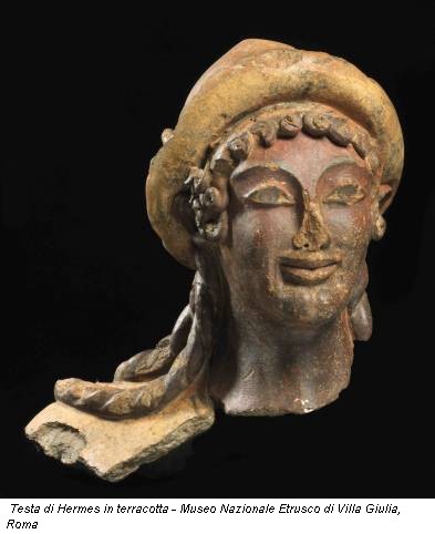 Testa di Hermes in terracotta - Museo Nazionale Etrusco di Villa Giulia, Roma