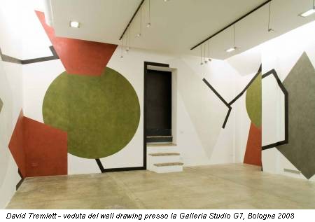 David Tremlett - veduta del wall drawing presso la Galleria Studio G7, Bologna 2008