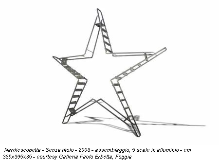 Nardiescopetta - Senza titolo - 2008 - assemblaggio, 5 scale in alluminio - cm 385x395x35 - courtesy Galleria Paolo Erbetta, Foggia