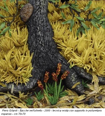 Piero Gilardi - Bacche nell'uliveto - 2000 - tecnica mista con supporto in poliuretano espanso - cm 70x70