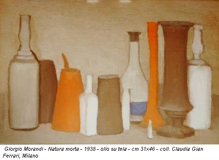 Giorgio Morandi - Natura morta - 1938 - olio su tela - cm 31x46 - coll. Claudia Gian Ferrari, Milano