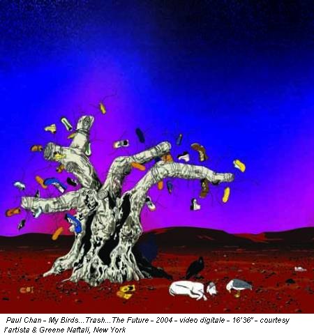 Paul Chan - My Birds...Trash...The Future - 2004 - video digitale - 16’36” - courtesy l’artista & Greene Naftali, New York