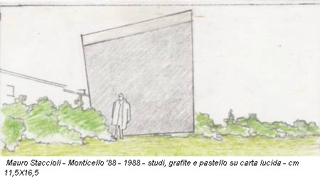 Mauro Staccioli - Monticello ‘88 - 1988 - studi, grafite e pastello su carta lucida - cm 11,5X16,5