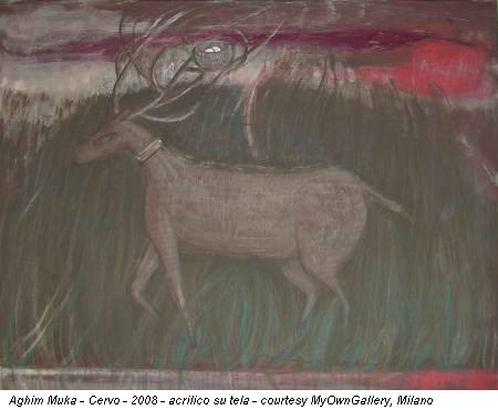 Aghim Muka - Cervo - 2008 - acrilico su tela - courtesy MyOwnGallery, Milano